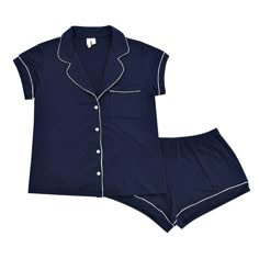 Kyte BABY Women’s Short Sleeve Pajama Set Navy with Cloud Trim / XS Women’s Short Sleeve Pajama Set in Navy with Cloud Trim Pajamas Png, Haunting Adaline, Navy Blue Pajamas, Silk Pj Set, Blue Pajamas, Taking Care Of Baby, Silk Pjs, Cute Pjs, Outfit Png