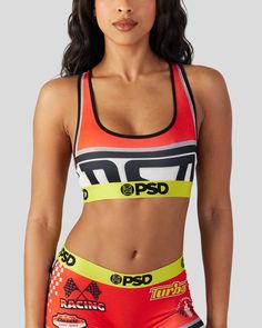 Get ready to turbocharge your look with this racing-inspired pair. The Turbo Race Sports Bra is made from a silky poly blend with a comfortable full coverage, keep-you-in fit. The PSD boy shorts are perfect for everyday wear and working out. | PSD Women's Turbo Race Sports Bra, Size XS, Polyester/Blend Sporty Compression Athletic Shorts For Sports Events, Medium Support Sweat Resistant Athletic Shorts For Sports, Fitted Moisture-wicking Athletic Shorts For Sports Events, Sweat Resistant Athletic Shorts For Sports With Medium Support, Red Sportswear Activewear For Sports Events, Athletic Sportswear Shorts With Medium Support, Red Sporty Activewear For Sports Events, Red Sportswear For Sports Events, Fitted Sweat-resistant Athletic Shorts For Sports