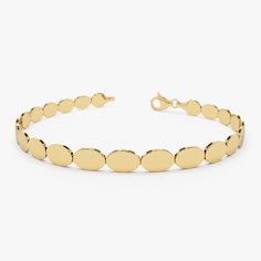 14K Gold Oval Link Bracelet: Featuring a Modern 4.75MM Thickness, this Solid Gold Design Blends Elegance with Contemporary Style. Ideal for Stacking, this Flat Link Bracelet is a Sophisticated Choice for Any Collection. ▶ Item Details * Made to Order * Gold Kt: 14K Gold * Width: 4.75 MM * Ready to Ship in 1-2 Business Days ▶ See more of our Gold Bracelets here - http://etsy.me/2l9VKBr ▶ See our storefront here - http://etsy.me/2lUcVnH ▶ All store sections here * Diamond Rings - http://etsy.me/2lwKUl8 * Diamond Earrings - http://etsy.me/2lyqVBP * Diamond Necklace - http://etsy.me/2mqa6O1 * Diamond Bracelets - http://etsy.me/2mVrAB5 * Diamond Wedding Rings - https://etsy.me/3YbpVq2 * Gold Wedding Band - https://etsy.me/3X3uf9F * Gold Necklaces - http://etsy.me/2lUxj86 * Gold Bracelets - http Oval Jubilee Bracelet Bangle As Gift, 14k White Gold Oval Bracelet, Formal Oval Gold Bracelet With Polished Finish, Oval Diamond Jubilee Bracelet In 14k Gold, Oval Jubilee Diamond Bracelet In 14k Gold, 14k Gold Oval Diamond Jubilee Bracelet, Polished Finish Oval Gold Bracelet As Gift, Oval Gold Bracelet With Polished Finish, Oval Diamond Bracelet With Polished Finish As Gift