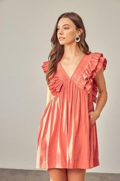 Kat Rose Ruffle Romper Dress -  BohoPink