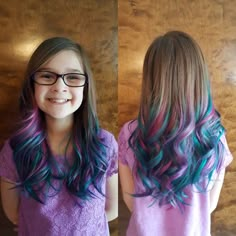 #imperialstyling #turquoiseandpink #coolhair sigueme como Melissa Hernández para ver 👀más de ➡colores de pelo Mermaid Hair Tips, Tips Of Hair Dyed Blue, Pretty Spring Hair Colors, Hair Color Fun Colors, Kids Peekaboo Hair Color, Girls Hair Color Ideas Kids, Girls Hair Dye Ideas, Kids With Colored Hair, Kid Hair Color Ideas