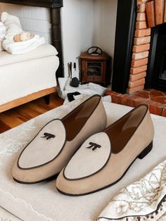 The Sheridan Rd. Belgian Loafer No. 2095 Elegant Slip-on Slippers With Round Toe, Formal Beige Slip-ons With Leather Sole, Elegant Slip-on Slippers With Leather Sole, Elegant Slip-on Tassel Loafers With Rubber Sole, Classic Cream Slip-on Moccasins, Formal Slip-ons With Contrast Sole And Almond Toe, Elegant Tassel Loafers With Rubber Sole And Cap Toe, Galas Slip-on Tassel Loafers With Leather Sole, Formal Almond Toe Slip-ons With Contrast Sole