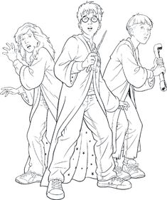 Free harry ron and hermione coloring pages | Halloween Party Ideas ...