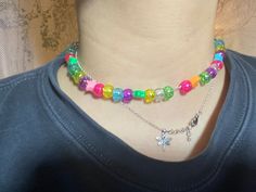 the gobstopper charm choker is my FIRST listing! I'm BEYOND excited to start up my first small business  This piece has some funky y2k vibes combined with multicolors & cute lil charms! please let me know if you would like the choker custom made, i can switch the colors, add a name, or add more charms! x  -bliss jewelry <33 Cute Multicolor Choker Gift, Rave Style Multicolor Choker, Trendy Rainbow Choker Gift, Trendy Rainbow Choker As A Gift, Trendy Rainbow Choker For Gifts, Trendy Rainbow Choker As Gift, Trendy Multicolor Adjustable Charm Necklaces, Y2k Vibes, Chain Styles