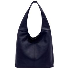 Navy Soft Pebbled Leather Hobo Bag - Brix + Bailey Hobo Shoulder Bag, Silver Zipper, Leather Hobo Bag, Leather Hobo, Printed Leather, Leather Top, Hobo Bag, Handbag Accessories, Pebbled Leather