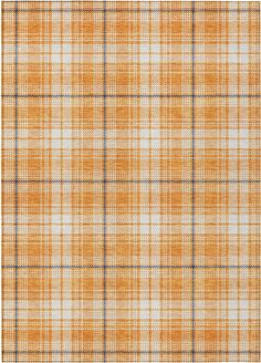 an orange and white plaid fabric