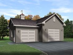 a two car garage is shown in this artist's rendering