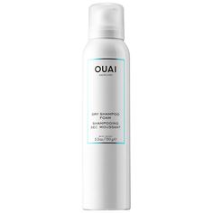 Which hair type is it good for?✔ Straight✔ Wavy ✔ Curly  What it is:A waterless cleansing foam to remove oil and product buildup from dry hair. Key benefits: - Refreshes hair between washes - Gently cleanses - Detangles st Ouai Dry Shampoo, Ouai Products, Good Dry Shampoo, Ouai Haircare, Hair Cleanse, Sephora Beauty, Greasy Hair Hairstyles, Clean Hair, Oily Hair