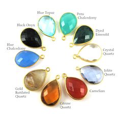 Frame Material: 22K Gold Plated Over Solid Genuine .925 Sterling Silver. Shape: Faceted pear shape on both sides. Measurement: 22mm long 15mm wide, stone size is 13x18mm. Weight: 2.2 grams per piece. SKU#: 201101-13 Quantity : 1 pcs Available Stones: Amethyst Quartz Aqua Quartz Aqua Chalcedony Blue Quartz Blue Topaz Black Onyx Blue Sapphire Dyed Blue Chalcedony Citrine Quartz Carnelian Crystal Quartz Emerald Dyed Garnet Green Amethyst Quartz Green Onyx Gold Rutilated Quartz Iolite Quartz Lemon Q Gold Gemstone Beads For Jewelry Making, Handmade Gold Gemstones For Jewelry Making, Yellow Gold Drop Gemstones For Gift, Round Gold Gemstones As Gifts, Silver Drop Jewelry With Gemstone Beads, Teardrop Silver Gemstones For Jewelry Making, Teardrop Gemstone Jewelry Gift, Gold Teardrop Gemstones For Anniversary, Teardrop Gold Gemstones For Anniversary