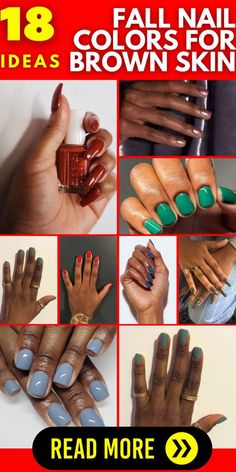 Nail Fall Colors 2024, Fall Nail Color For Black Women, Mail Color For Dark Skin, Fall Professional Nails, Nail Ideas Brown Skin, Subtle Nail Colors, Fall Round Nails, Fall Color Nails Autumn, Fall October Nails