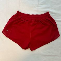 Gently Used. Looks Brand New. No Tears Or Damages. Great Color Red. Very Comfortable. Red Lululemon, Shorts Athletic, Athletic Shorts, Cute Casual Outfits, Christmas List, Red Color, Lululemon Athletica, 4 Inch, Casual Outfits