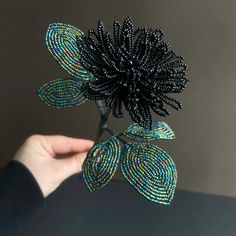 French Beaded Flower Black Dahlia Flower Artificial Flower - Etsy Sweden Black Dahlia Flower, Dark Dahlia, French Beading, Centerpiece Home, Bead Flowers, Flowers Dark, Beaded Flowers Patterns, French Beaded Flowers, Flower Artificial