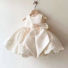 1-7 Years Old Girls' Dress Dress Long Bow Princess Poinsettia Dress Children's Piano Birthday Kids Girls Couture Dresses, Girls Baptism Dress, Baptism Dress Baby Girl, White Washing, Toddler Birthday Party, First Birthday Dresses, Girl Sleeves, Girls Couture