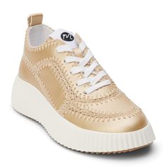 PRICES MAY VARY. Synthetic upper Textile lining Padded insole Lace up closure 2 inch heel Vegan, Platform Sneaker With Patchwork Style Detail. Gold Platforms, Gold Sneakers, Platform Sneaker, Wedge Sneakers, Platform Wedge, Girls Boots, Platform Sneakers, Boots For Sale, Platform Wedges