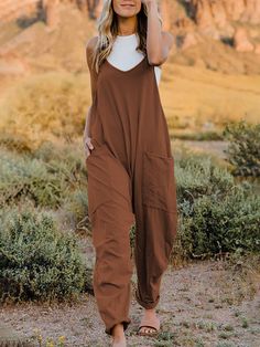 Pocket Jumpsuit, Red Jumpsuit, Maxi Dress Formal, Double Take, Sleeveless Jumpsuits, Boho Casual, Cozy Fashion, Jumpsuit Dress, Wide Leg Pants