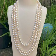 Welcome to my shop my dear friend. I hope you will like my jewelry, and most of my jewelry are made by myself. Please see the detail for this item: Pearl Jewelry: necklace  material: cultured freshwater pearl color:  white Size: around 8-8.5 mm length: can choose if you need other length, could contact me please! About shipping: I will send out your order in 3-5 business days from China. Generally takes 10-20 days to reach. Sometimes maybe a little earlier or later Please note that the United St White Baroque Pearl Long Necklace, Elegant White Double Strand Long Necklace, Classic White Long Pearl Necklace, White Long Pearl Chain Necklace, Classic White Long Necklace As A Gift, Classic White Long Necklace As Gift, White Double Strand Handmade Pearl Necklace, Handmade White Double Strand Pearl Necklace, Handmade Double Strand White Pearl Necklace