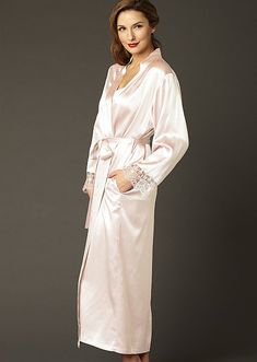 Satin Dressing Gown, Luxury Sleepwear, Silk Pajamas Women, Silk Clothes, Silk Chemise, Pyjamas Womens, Silk Nightgown, Short Gowns, Silk Dress Long