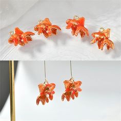 18K Gold Plated Red Enamel Goldfish Charm Pendant, Fish Bracelet, Fisherman Necklace, Pond Earring , Koi Fish Jewelry, Animal Charm {Material}: copper, brass {Size}: 14*17mm ♥ Custom instructions: * If you have specific requests for this item, such as adding a logo, altering the size and color, please be aware that custom orders typically have a minimum quantity requirement and have a lead time of 2 weeks. If you're able to meet these requirements, please let us know and we'll provide you with further details. We have more unique and amazing jewelry accessories, please click the link below: charms https://www.etsy.com/shop/MlssSupplies?section_id=33859044 beads https://www.etsy.com/shop/MlssSupplies?section_id=33859050 chains https://www.etsy.com/shop/MlssSupplies?section_id=33859054 findi Red Fish-shaped Jewelry Gift, Enamel Fish-shaped Jewelry For Gifts, Enamel Fish-shaped Jewelry As Gift, Fish-shaped Enamel Jewelry As A Gift, Fish-shaped Enamel Jewelry For Gifts, Fish-shaped Enamel Jewelry Gift, Orange Enamel Dangle Jewelry, Fish Bracelet, Fishing Bracelet