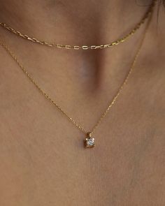 This magnificent 0.20ct Diamond Dainty 14K Solid Gold Necklace will elevate your everyday style. It is a fine accessory that is ideal for everyday sophistication and special occasions.This delicately crafted necklace features a captivating 0.20ct diamond, set in a 14K solid gold chain, creating a gentle and elegant piece that seamlessly complements any ensemble.  Details * 14K Solid Gold * 0.20ct Natural Diamond *  4 Prongs  * Chain length: 40cm + 3cm (16" + 1.18") * Ready to ship in 14K yellow Diamond Necklace Elegant, Minimalist Diamond Necklace, Diamond Necklace Gold, Solitaire Diamond Necklace, Diamond Necklace Gift, Dainty Jewellery, Dainty Diamond Necklace, Gold Jewelry Stores, Necklace Elegant