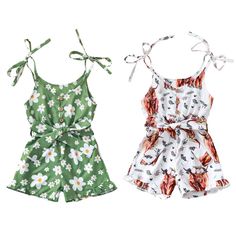 SPECIFICATIONS Season: Summer Pattern Type: All Over Print Gender: girls Item Type: rompers Department Name: baby Sleeve Length(cm): sleeveless Fit: Fits true to size, take your normal size Size (inch) 90 Length: 14.96 Bust: 21.26 Waist: 17.32 Advised Age: 12-18 Months 100 Length: 15.75 Bust: 22.05 Waist: 18.11 Advised Age: 18-24 Months 110 Length: 16.54 Bust: 22.83 Waist: 18.9 Advised Age: 2-3 Years 120 Length: 17.32 Bust: 23.62 Waist: 19.68 Advised Age: 3-4 Years 130 Length: 18.11 Bust: 24.41 Casual Sleeveless Floral Print Bubble Romper, Summer Floral Bubble Romper For The Beach, Playful Sleeveless Bubble Romper With Floral Print, Sleeveless Bubble Romper With Floral Print For Beach, Cute Sleeveless Bubble Romper For Spring, Green Sleeveless Bubble Romper For Spring, Sleeveless Summer Bubble Romper With Floral Print, Green Bubble Romper For Summer Beach, Green Bubble Romper For Beach In Summer