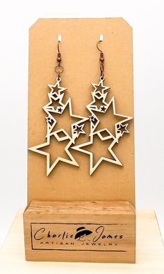 4th of July wood earrings-Patriotic-Stars-Fireworks-Light weight - Laser cut-intricate cut--Independance day-Statement earrings-Big earrings Laser Cut Wood Jewelry, Laser Engraved Earrings, Laser Crafts, Star Dangle Earrings, Patriotic Earrings, Star Drop Earrings, Galaxy Earrings, Jewelry Star, Prescott Az