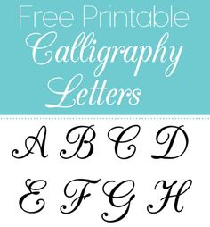 the free printable calligraphy letters