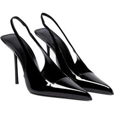 PRICES MAY VARY. Sexy High Heels: The classic pointed toe design combined with a stylish and sleek patent leather finish. Show off your elegance in these stylish heels. Stiletto Heels:The stiletto heel measures approximately 4.13 inches，provides comfort and stability.Its slim structure elongates the legs, enhances the overall proportions of the wearer's figure. High Quantity Material:The upper is crafted from high-quality materials with a glossy sheen, addingd opulence to the design. Comfortable Black Heels For Hoco, Pointy Black Heels, Gold Closed Toe Heels, Classy High Heels, Black Closed Toe Heels, Point Toe Heels, Elegant Shoes Heels, Black Pointed Heels, Heels Slingback