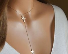 Beautiful Cross and Infinity Necklace Infinity Cross Lariat | Etsy Elegant Cross Jewelry As Gift For Her, Gift Lariat Jewelry With Adjustable Length, Adjustable Length Jewelry Gift, Elegant Cross Lariat Necklace As A Gift, Delicate Cross Jewelry Gift, Elegant Cross Lariat Necklace Gift, Elegant Cross Lariat Necklace For Gift, Delicate Cross Jewelry For Wedding, Elegant Adjustable Jewelry As Gift For Mom