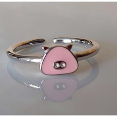 Cutest pig jewelry ever and it's all in ONE place and every dime you spend HELPS REAL RESCUED PIGGIES! Is that amazing? These pink rings were custom made just for us! All of this beautiful jewelry is solid sterling silver. It is high quality, not junk. Your adorable piggy jewelry will come in a gift box with a cleaning cloth to keep it shiny and new looking! You'll love it! The rings are adjustable and closed all the way, they are about a size 6.5. The earrings are small and cute. The earrings w Cute Adjustable Nickel-free Rings, Adjustable Cute Nickel-free Rings, Adjustable Nickel-free Cute Rings, Cute Silver Stainless Steel Jewelry, Novelty Pink Metal Jewelry, Pink Metal Novelty Jewelry, Adjustable Silver Novelty Jewelry, Cute Adjustable Open Ring Jewelry, Cute Pink Sterling Silver Jewelry