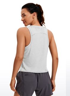 Ultra-lightweight and soft fabric with good breathability to keep you cool, and ultra-fine brushed feel for a comfortable and skin-friendly experience. High neck sport tank top with oversized armholes allows you to move freely without restraint. Great for running, exercise and other intense sports. Feature & Fitting: 
 Design for running, exercise 
 Cropped length, loose-fitting 
 Oversized armholes and high neck 
 Fabric: 
 Soft and lightweight fabric 
 Ultra-fine brushed feel 
 Four-way st Functional High Stretch Racerback Top, Solid Sleeveless Tank Top For Light Sports, High Stretch Functional Racerback Top, High Stretch Mesh Back Tank Top In Athleisure Style, Gray Sleeveless High Stretch Top, Sweat Resistant Stretch Tank Top For Athleisure, Stretch Athleisure Tank Top Sweat Resistant, 4-way Stretch Tank Sports Bra For Gym, Athleisure Stretch Tank Top Sweat Resistant