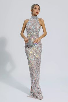 Embellished Evening Maxi Dress, Embellished Maxi Evening Dress For Gala, Elegant Embellished Maxi Dress For Prom Season, Elegant Embellished Full-length Maxi Dress, Elegant Embellished Maxi Dress For Prom, Evening Gala Mermaid Maxi Dress, Glamorous Floor-length Sequin Evening Dress, Sparkling Maxi Dress For Party Season, Glamorous Evening Ball Gown