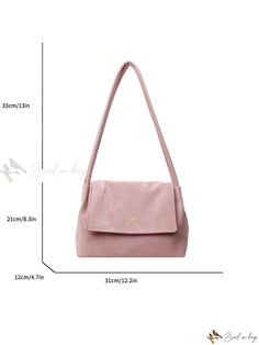 Bird in Bag - Stylish and Versatile Womens Retro Pink Tote Bag - Spacious, Elegant, and Multi-functional (12.2in*8.3in*4.7in), Crafted with Premium PU Material, Resistant to Dirt and Water, Ideal for Business Trips, Travel, and Leisure Activities. Perfect for Carrying Phones, Wallets, Chargers Large Capacity Rectangular Flap Bag For School, Rectangular Large Capacity Flap Bag For School, Rectangular Flap Bag With Large Capacity For School, Pink Large Capacity Rectangular Shoulder Bag, Rectangular School Shoulder Bag, Rectangular School Bag, Solid Rectangular School Bag, Solid Color Rectangular Shoulder Bag With Removable Pouch, Pink Rectangular Shoulder Bag