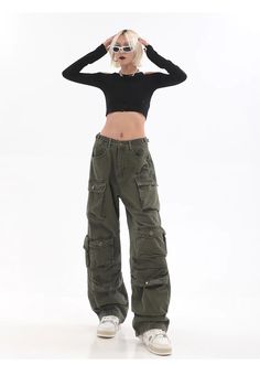 Streetwear Multi Pocket Lining Baggy Army Green Cargo Pants – Al Grandé Boutique Hip Hop Baggy Pants With Multiple Pockets, Military Cargo Style Wide Leg Bottoms, Military Style Wide Leg Cargo Bottoms, Military Wide Leg Cargo Bottoms, Trendy Full Length Khaki Cargo Pants, Trendy Full-length Khaki Cargo Pants, Urban High Rise Winter Bottoms, Khaki High Waist Cargo Parachute Pants, Full Length Khaki Bottoms For Streetwear