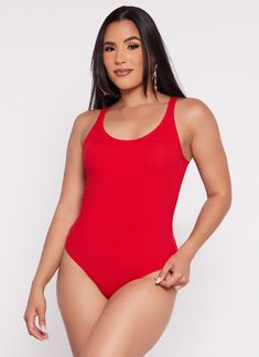 Ambiance, Sleeveless, Scoop Neck, Bodysuit, Bottom Snap Closure, Solid, Ribbed Knit, Item Number 0307054265275 Fitted Seamless Red Bodysuit, Fitted Red Seamless Bodysuit, Seamless Red Bodysuit For Summer, Red Seamless Bodysuit For Summer, Solid Color Tank Bodysuit For Beach, Red Sleeveless Stretch Bodysuit, Red Stretch Sleeveless Bodysuit, Red Seamless Sleeveless Tank Top, Scoop Neck Bodysuit