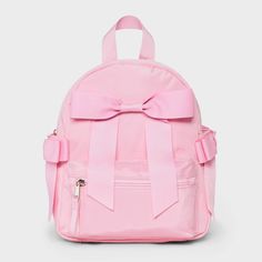 Get your kid ready for daily adventures Girls' 8.5" Mini Bows Backpack from art class™ Pink. The main compartment features a zippered closure, providing a secure place to store books, folders and supplies. The adjustable shoulder straps ensure a comfortable fit, reducing strain and allowing for extended wear. Designed with lightweight woven polyester, this backpack is a great accessory that combines functionality and style. art class™: One-of-a-kind looks for the one and only you. Cute Small Backpacks, Pink Mini Backpack, Velvet Backpack, Backpack Art, Adventure Girl, Toddler Backpack, Mini Bows, Pink Backpack, Sequin Mini