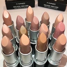 mac nude and pink lipsticks Natural Summer Makeup, Mac Matte Lipstick, Makeup Lips, Hairstyles And Makeup, Beauty Goals, Make Up Nails, Up Nails, Summer Makeup, Love Makeup