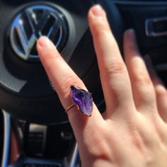 Amethyst Jewelry With Raw Stone For Healing, Healing Amethyst Jewelry With Raw Stone, Purple Electroformed Amethyst Jewelry, Raw Amethyst Ring, February Birthstone Ring, Healing Crystal Ring, Raw Crystal Ring, Raw Quartz, Gilbert Az