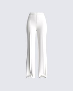 Slide into these white wide-leg pants and let your inner baddie take center stage 😏 These pants will always give off a clean, and put-together look that is perfect for day and night 🤍 Trousers White, Pants White, Fitted Wide-leg White Pants, White Pant, Luxury High-waisted White Pants, Luxury White Wide-leg Pants, Luxury White High-waisted Wide Leg Pants, Luxury Off White Wide-leg Pants, White Slacks