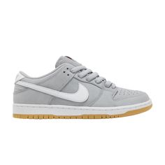 Find NIKE Dunk Low Pro Iso Sb 'wolf Gum on Editorialist. The Nike Dunk Low Pro ISO SB 'Wolf Grey Gum' treats the retro model to a refined and neutral makeover. A subtle shade of grey suffuses the leather upper, accented with contrasting hits of white on the signature Swoosh and Nike-branded heel tab. Atop the padded tongue, a bright orange Swoosh stands out on the woven Nike SB tag. Orange Label branding adorns the insole, featuring a springy Zoom Air unit embedded in the heel. A rubber cupsole, built with white sidewalls and a sticky gum rubber outsole, anchors the low-profile silhouette. Nike Custom Sneakers For Skateboarding With Rubber Waffle Outsoles, Nike Sneakers For Skateboarding With Gum Sole, Nike Sneakers With Gum Sole For Streetwear, Nike Skate Shoes With Rubber Waffle Outsoles, Nike Skate Shoes With Rubber Waffle Outsoles For Skateboarding, Gray Gum Sole Sneakers For Streetwear, Nike Sneakers With Gum Sole For Light Sports, Nike Skate Shoes For Streetwear, Nike Skate Shoes For Streetwear With Waffle Outsoles