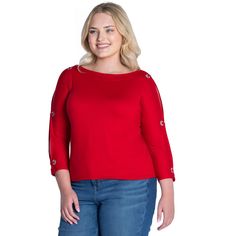 Discover the perfect blend of elegance and comfort with the 24seven Comfort Apparel Three Quarter Sleeve Boatneck Cold Shoulder Plus Size Top with Grommet Detail. Embrace fashion forward versatility as this top effortlessly transitions from day to night, ideal for the modern woman on the go. Crafted from high quality materials, its soft and durable fabric ensures a delightful wearing experience. The boatneck design adds a touch of sophistication, while the trendy cold shoulder feature infuses a Wide Sleeve Top, Maternity Tunic, Plus Size Top, Hem Style, Maternity Tops, Three Quarter Sleeves, Quarter Sleeve, Fashion Tees, Three Quarter