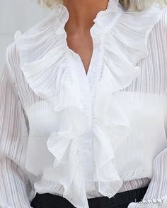 Lasaky - Plain ruffle top with bell sleeves Top With Bell Sleeves, Online Fashion Stores, Ruffle Top, Bell Sleeves, Ruffle Blouse, Sleeve Length, Women's Top, Clothes, Manche