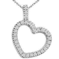 Jewelry Point - Tilted 0.80ct Diamond Heart Pendant Necklace 14k Gold, $1,700.00 (https://www.jewelrypoint.com/tilted-0-80ct-diamond-heart-pendant-necklace-14k-gold/) Diamond Heart Pendant Necklace, Heart Pendant Diamond, Diamond Pendant Necklace, Diamond Heart, Heart Pendant Necklace, White Diamonds, Diamond White, Heart Pendant, Gold Chains