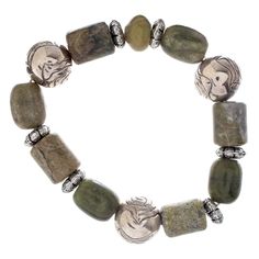 "Find the John Bead New Jade No.85 Natural Stone Stretch Bracelet at Michaels. com. This handmade bead bracelet, made using dyed green jade and silver-colored spacer beads, will make a fantastic addition to your accessory collection. Believed to restore harmony and balance, jade is a beloved stone that adds instant polish to any ensemble. This handmade bead bracelet, made using dyed green jade and silver-colored spacer beads, will make a fantastic addition to your accessory collection. Believed Bracelets Handmade Beaded, Green Jade, Jade Green, Fairy Core, Gemstone Bracelet, Diy Inspiration, Stretch Bracelet, Bead Bracelet, Spacer Beads