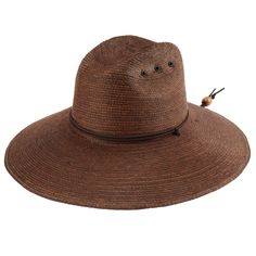 The Playas Unisex Lifeguard Hat Adjustable Brown Panama Hat For Rodeo, Travel Fedora With Upf 50+ In Brown, Outdoor Brown Sun Hat With Upf 50+, Adjustable Brown Sun Hat For Outdoor, Western Brown Sun Hat For Travel, Brown Toquilla Straw Sun Hat For Travel, Western Style Brown Sun Hat For Travel, Brown Sun Hat With Upf 50+ For Outdoor, Brown Bucket Straw Hat For Outdoor