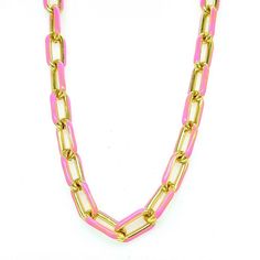 Accessorize in style with this Juvell 18k gold plated pink accent necklace. Click on this JEWELRY & WATCHES GUIDE to learn about fit, styles, materials and more! Accessorize in style with this Juvell 18k gold plated pink accent necklace. Click on this JEWELRY & WATCHES GUIDE to learn about fit, styles, materials and more! FEATURES Chain length: 16 in. + 2-in. extender Chain type: link Clasp: lobster-claw Nickel free Metal: brass Plating: 18k gold Finish: polished Packaging: boxed Size: One Size. Pink Link Jewelry For Gifts, Pink Jewelry With Gold Chain, Pink Gold Chain Jewelry For Gift, Pink Necklace With Gold Chain For Gift, Pink Gold Chain Necklace For Gift, Pink Beaded Chain Necklace As Gift, Elegant Pink Jewelry With Gold Chain, Pink Chain Necklaces For Gifts, Rose Gold Chunky Chain Necklace As A Gift