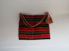 handwoven rug bag - Multicolor bag - Boho style bag - folk bag - handmade bag - All season bag - for collection - Hippie bag - It's an Original woolen handmade Embroidered Tote Bag, original Greek Folklore Bag, Greek Rustic bag, Vintage loom made folk Bag. Very Good vintage condition. It's ready to be used or to be hunged on your wall. 100% wool, made by Greek lady in loom. Dimensions of the bag 32 cm x 37 cm, it's roomy, ity can carry a small laptop or a big ipad. Don't hesitate to contact me i Boho Style Bag, Turtle Decor, Small Laptop, Embroidered Tote Bag, Embroidered Tote, Retro Ring, Hippie Bags, Rug Bag, Modernist Jewelry