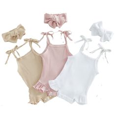 This onesie is the epitome of a ballerina off-duty look with its dainty style and soft pastel colors. A wonderful every day summer outfit for your sweet pea! Spring Playtime Bodysuit, Cute Solid Bubble Romper For Spring, Cute Bodysuit For Spring, Cute Solid Color Bubble Romper For Beach, Cute Solid Color Bubble Romper For Spring, Cute Solid Color Beach Bubble Romper, Cute Solid Color Spring Onesie, Fitted Solid Bubble Romper For Summer, Spring Playtime Onesie In Solid Color