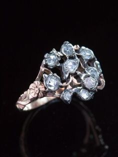 ANTIQUE RARE GEORGIAN DIAMOND GIARDINETTI RING | eBay White Gold Crystal Ring With Rose Cut Diamonds, Crystal Promise Ring With Rose Cut Diamonds, Antique Cluster Ring With Rose Cut Diamonds, Exquisite Rose Cut Diamond Jewelry, Diamond White Rose Cut Crystal Ring, Exquisite Formal Cluster Ring With Rose Cut Diamonds, Fine Jewelry Diamond White Crystal Ring With Rose Cut, Marquise Rose Cut Diamond Promise Ring, Diamond White Crystal Ring With Rose Cut Diamonds