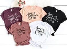 Believe Christmas Shirt, Women's Christmas Shirt, Believe T-Shirt, Believe Shirt, Believe Santa Shirt, Christmas Shirt, Holiday Tee THANKS FOR CHOOSING TO SHOP WITH US! BEST WAY TO ORDER 1. FIRST MAKE SURE THAT YOU HAVE READ ALL PERTINENT INFORMATION. YOU HAVE SCROLLED THROUGH ALL OF THE PHOTOS. 2. ONCE THAT HAS BEEN COMPLETED, PICK YOUR SHIRT TYPE AND SIZE FROM THE FIRST DROP DOWN MENU. 3. NEXT PICK YOUR SHIRT COLOR FROM THE SECOND DROP DOWN MENU. 4. ONCE ALL OF THIS INFORMATION HAS BEEN FILLED 40th Birthday Shirts, Papa Shirts, Trip Shirts, Girls Trip Shirts, Mary Mary, Dirty 30, Bride Shirt, Bridesmaid Shirts, Bridal Party Shirts