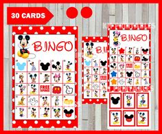 mickey mouse birthday party game with red and white polka dots